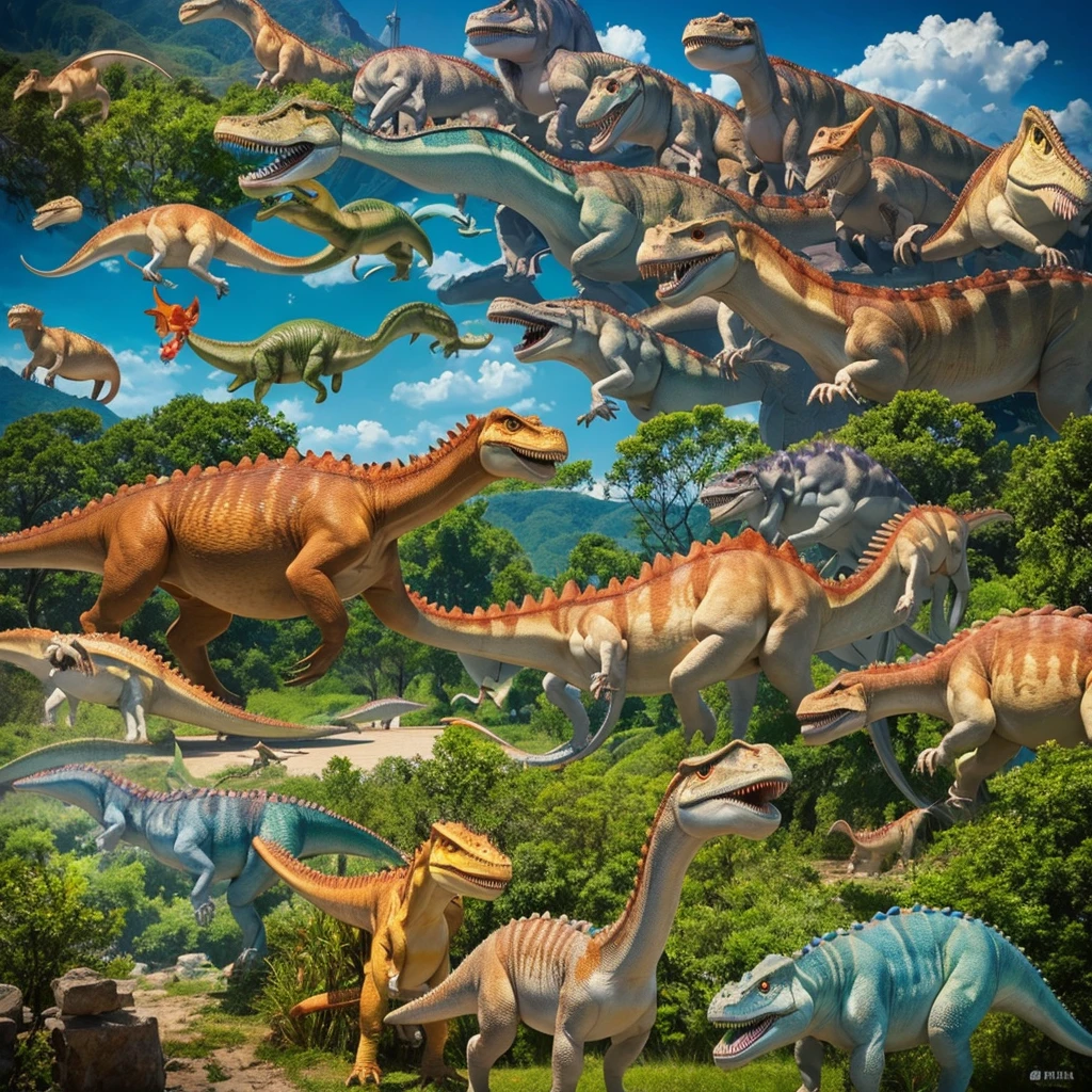 dinosaur、９Split、９kind、Mr.々Expression、Face only、Masterpiece、Masterpiece、Highest quality