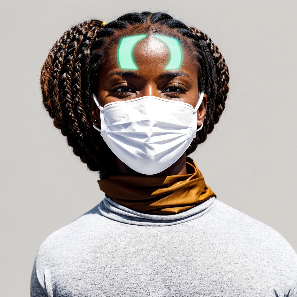 1 Black-skinned man, with honey-colored eyes, hairs, military stole, with a braid draped over her shoulders, being 27 years old, with brown wooden mask with details from the top of the head to below the chin of matte bluish iron covering his face,your athletic toned body, used yellow toothpick and yellow pants and red tie, dark brown shoes(White background:1.4),(Symmetrical:1.5), (reasonable design, Clear lines, High sharpness,Best quality, Very detailed, Masterpiece, offcial art, movie light effect, 4K )