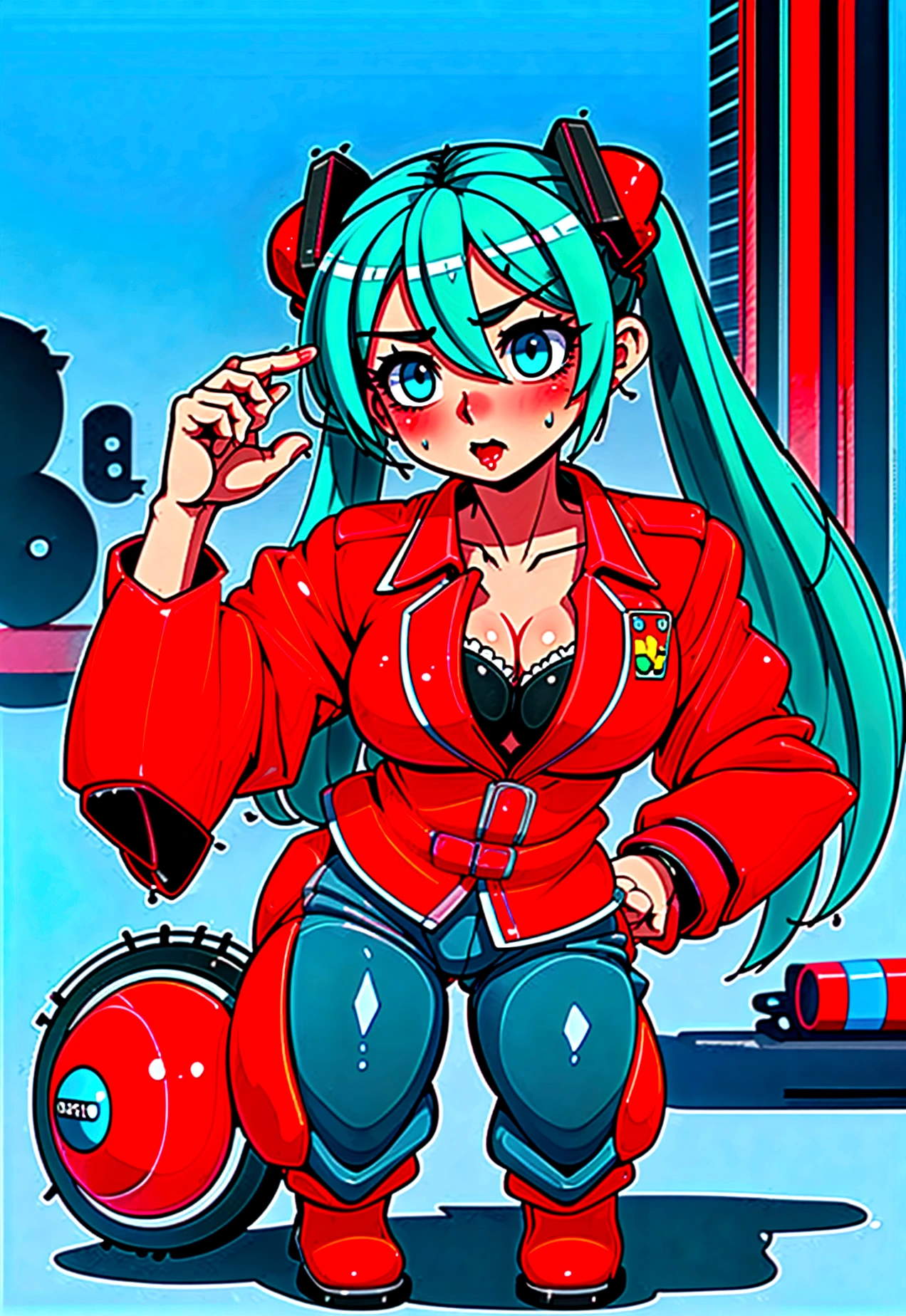 (80's, Retro, Poster:1.5), (masterpiece, 最high quality), (anime, figure), (pastel colour:1.4), Best Photo Poses, Dynamic Angle, high quality, High resolution, Attention to detail, Haruka is short, Shiny green hair, Sharp brown eyes behind glasses, calm attitude. She is often seen looking immaculate in her .。, Humble, above knees picture 80’s anime vintage style, Black Background