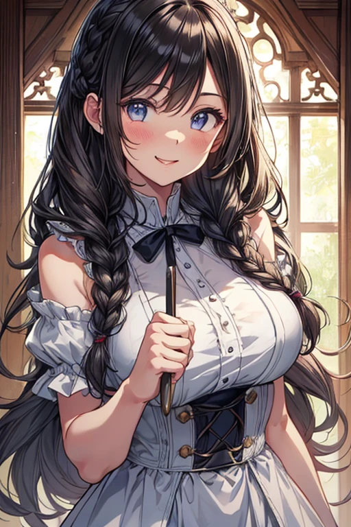 (masterpiece:1.2), (Military uniform magazine cover:1.4),best quality,PIXIV,Sweet girl , sexy posture,1girl, (perky chest:1.2), rolling upskirt by wind:1.6, (with sparkling eyes and a contagious smile),open mouth, (pointed chest:1.2),fishnets, black hair, boots, long hair, black nails, skirt, shirt, black footwear, bag, black skirt, jewelry, jacket,  thigh strap, bangs, necktie, earrings, nail polish, multicolored hair, looking at viewer, full body, bottle, own hands together, belt, jacket on shoulders, food, cats on head, ring, choker, english text, collared shirt, blue eyes, hat, lace-up boots ,masterpiece、highest quality、Very detailed、An illustration、Beautiful fine details、One Girl、cute、Detailed landscape、Training Room Background:1.4、Platinum Blonde Hair、Braided Ponytail、Red camisole、((c cup breasts, Tank top showing underboob:1.4))
