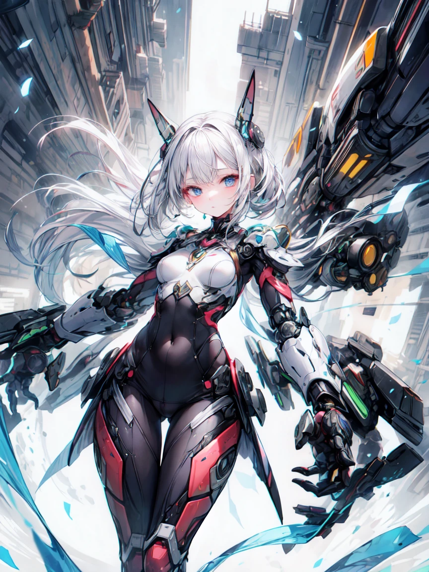 (masterpiece, Highest quality, Highest quality, beautifully、beautiful:1.2), (One beautiful woman:1.3), original, High resolution, small, Very detailed, Detailed Background, Cinema Lighting, shape, , Active Pause, (Japan Themes:1), Divinity, Light, hair ornaments, Warrior, Warrior armor, whole body, Android Seam, Wooden body, Shingard, break、（Dark Elf), (1 Beauty),(25 year old beauty), alone, Perfect Face, 最も美しくセクシーなメカWarriorの女の子, Very detailedな未来的なメカバトルアーマーを着用, Super Future Metropolis, Absurd, High resolution, Super detailed, Bodysuits, Cyborg Girl,Hyper Gigantic Mechanical Arm,Dynamic pose, Nice hands, Perfect hands, Incredibly cinematic,
