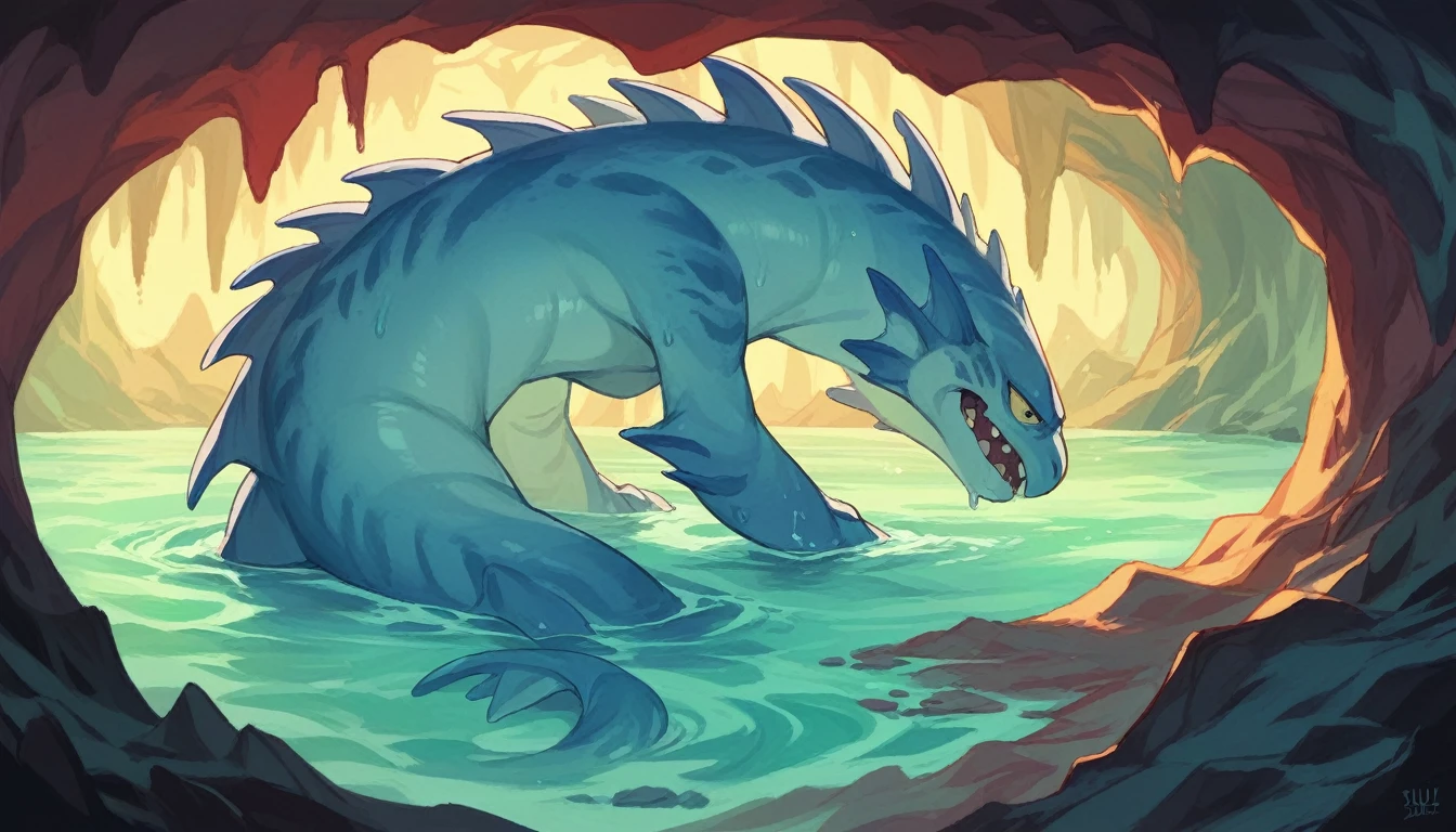 Full body image Woman Giving a blowjob In a Sea Monster 