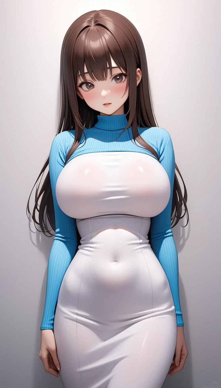 (Highest quality、Masterpiece、Very detailed、8K)、One Woman、18-year-old、Big Breasts、Heattech only、stand