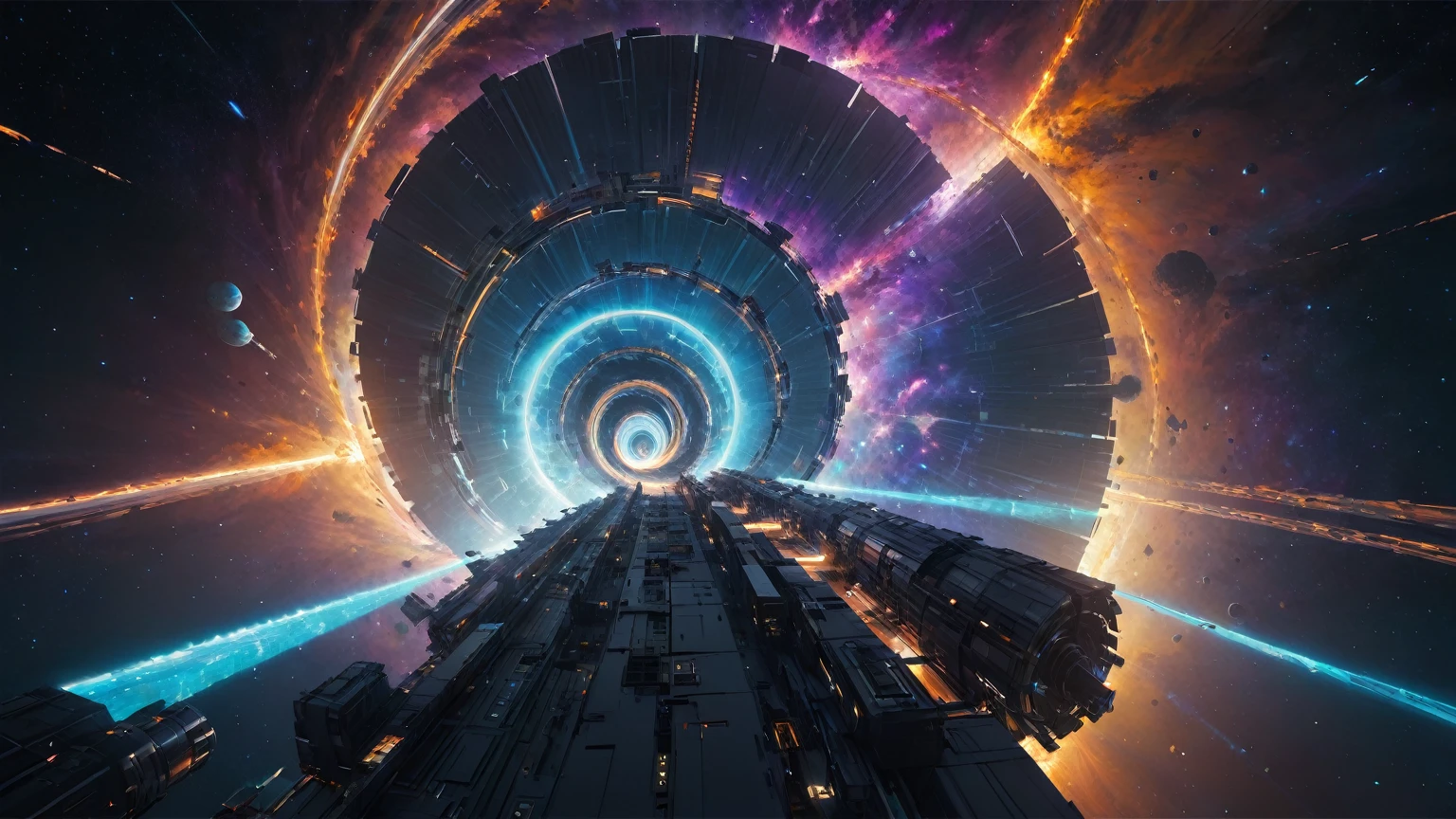 aerial view. brightly colored abstract image of a space station with a spiral, epic beautiful space scifi, chaotic cinematic space rift, greg beeple, planets colliding, beeple and tim hildebrandt, beeple and jean giraud, end of the universe, galaxy space sci-fi, ringworld, by Mike "Beeple" Winkelmann. Matrix style, (((((Matrix cascading code))))), (((((a futuristic twin tower skyscraper with a unique twisted design))))), (((((OLED GUI interfaces in the building))))), at night, (((((1girl, solo))))), photo realistic, (((large-breast:1.2 slim body, cleavage))), (((off broken mini sling-shirt and black sling bra, extreamly short pleated miniskirt exposing panty))), (((((running pose))))), (((((matrix style black sunglasses))))), ((((((((((aiming with a short gun)))))))))), (((((looking at camera))))), (((very low view))), (((((half-body thigh level medium shot))))), (((cinematic lighting))).