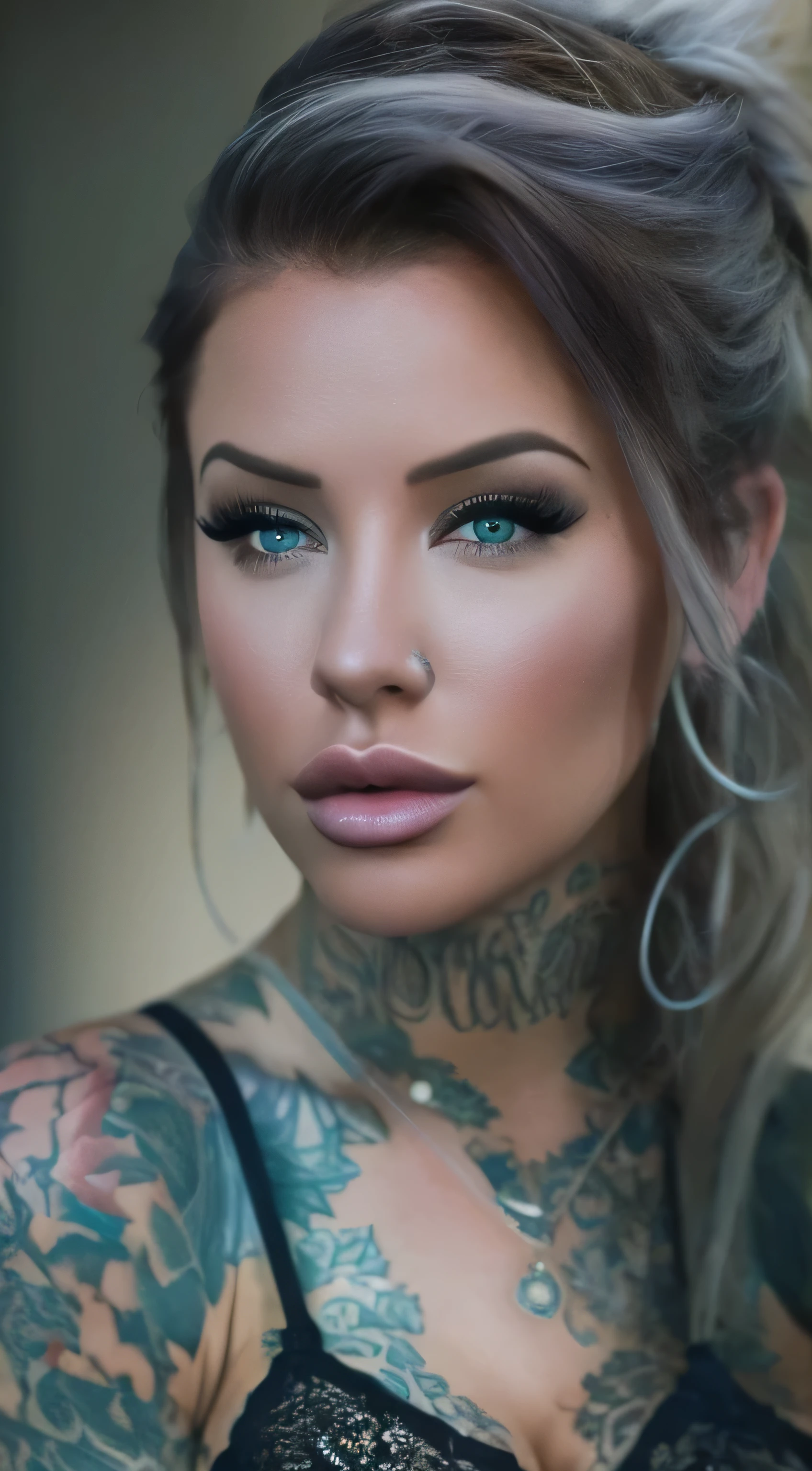 Laurence bedard, beautiful face, perfect face, deliberate, masterpiece, best quality, highest quality, cinematic lighting, very beautiful, ultra realistic, tattoos, tattooed, beautiful,