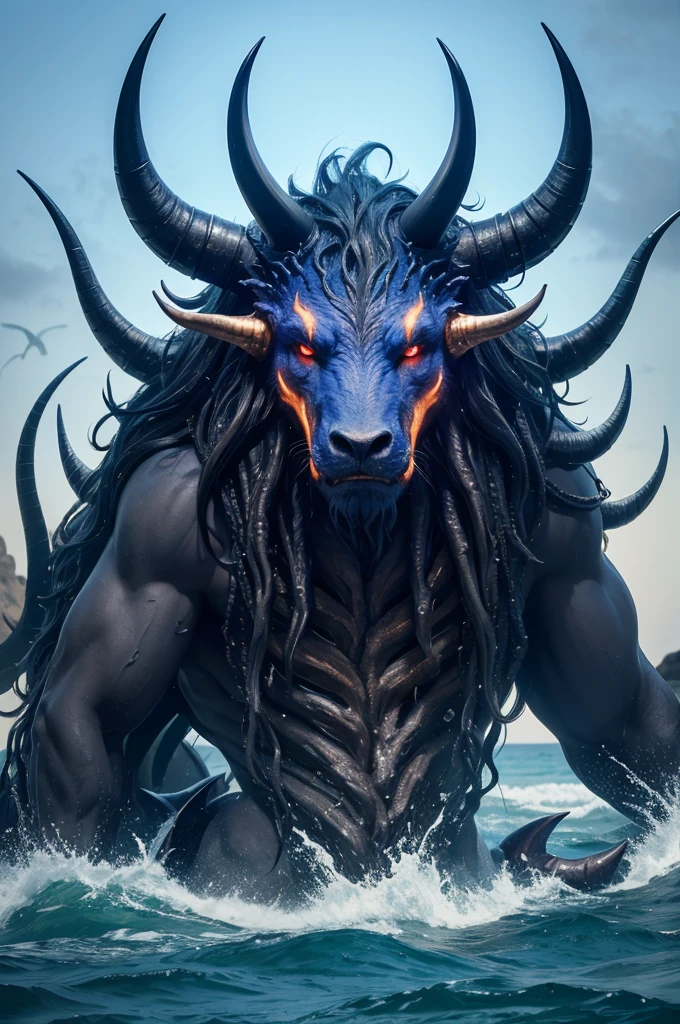 Beast with 7 heads and 10 horns, coming out of the sea