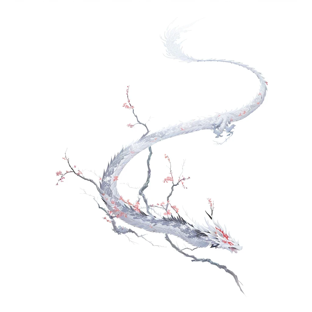 there is a white dragon in black background, inspired by Sōami, inspired by Nōami, mizutsune, inspired by Ryōhei Koiso, by Kanō Tan'yū, chinese dragon concept art, by Sōami, by Li Zai, chinese watercolor style, kitsune three - tailed fox