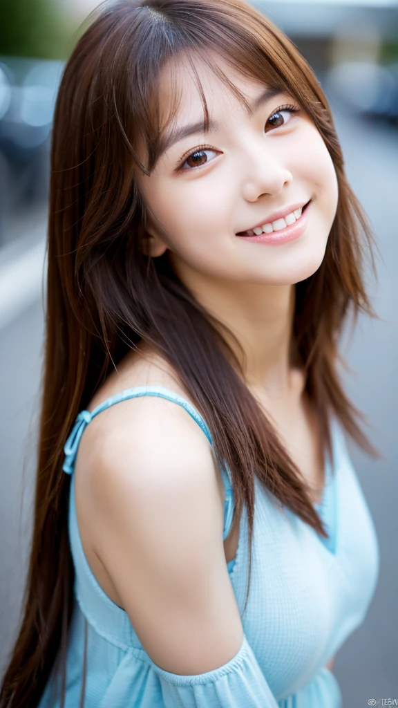 Super Cute Actress, Japanese, 18 years old, beach, long hair, brown hair, cabaret girl in plain clothes, Gravure Idol, dynamic angle, sexy pose, (8K/RAW development, best quality, 1.2x), Super Real, (Real, 1. 37x), portrait, high quality RAW color photo, super beauty, (Self Portrait: 1.2x), portrait, high quality RAW color photo famous idol, cute, super virgin face, white skin, smile, cute, young, pretty face, bare face, (Self Portrait: 1.2x), Portrait, High Quality RAW Color Photo, (Self Portrait: 1.2x), Portrait, High Quality RAW Color Photo, (Real: 1.37x)