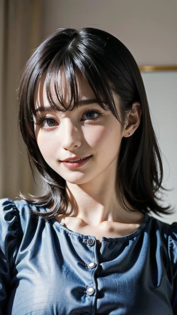 (high quality , Super detailed:1.2 ) , (Highly detailed beautiful face:1.4), ((Highest quality)), ((masterpiece)),smile ,beautiful woman, (be familiar with), perfect face、(8K, highest quality, masterpiece:1.2),(ultra high resolution:1.0),((Natural big breasts:1.2))