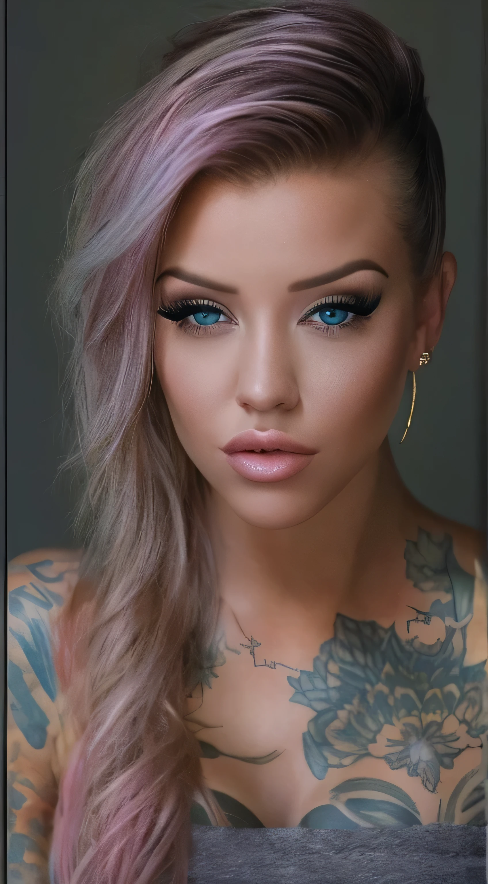 Laurence bedard, beautiful face, perfect face, deliberate, masterpiece, best quality, highest quality, cinematic lighting, very beautiful, ultra realistic, tattoos, tattooed, beautiful,