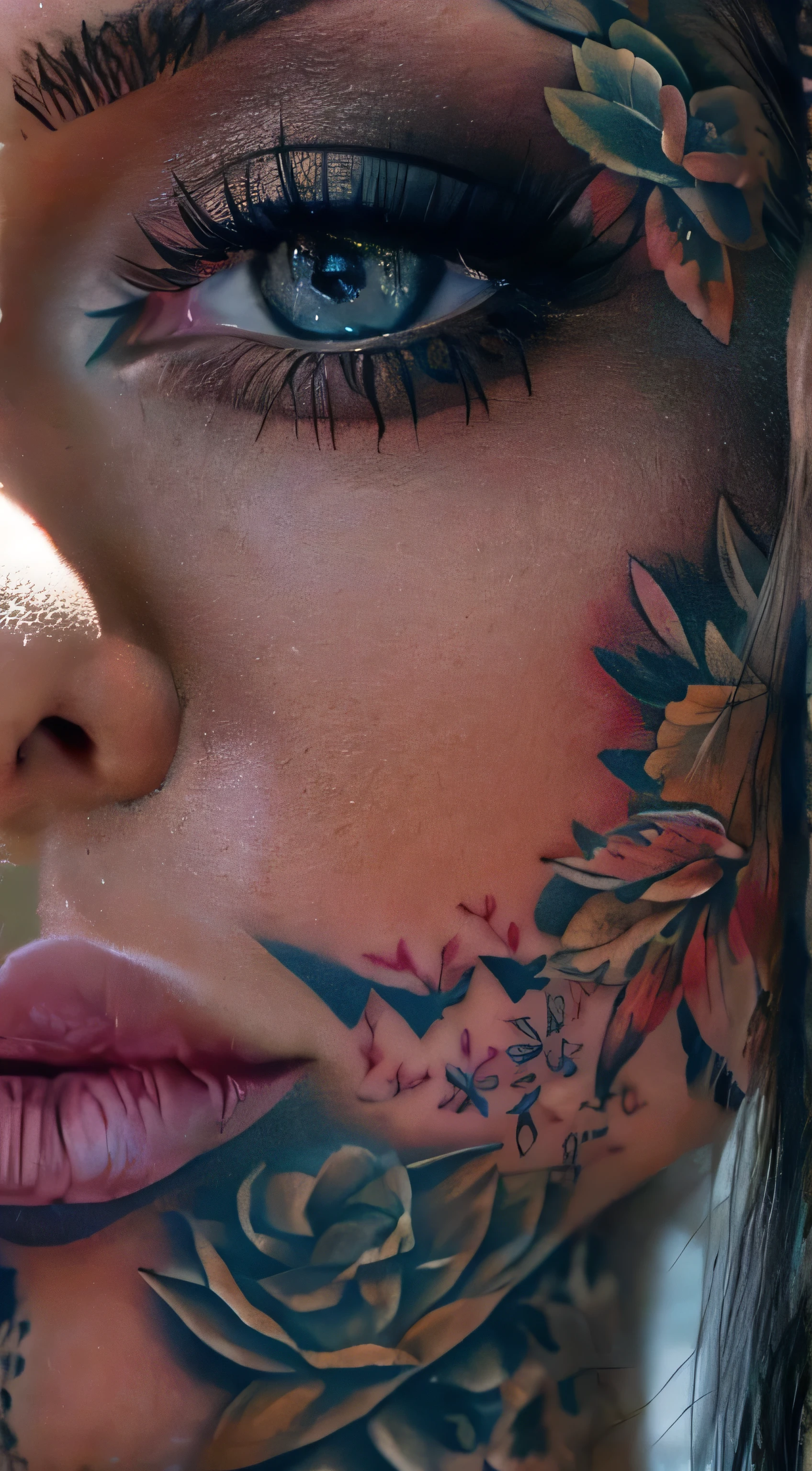 Laurence bedard, beautiful face, perfect face, deliberate, masterpiece, best quality, highest quality, cinematic lighting, very beautiful, ultra realistic, tattoos, tattooed, beautiful,