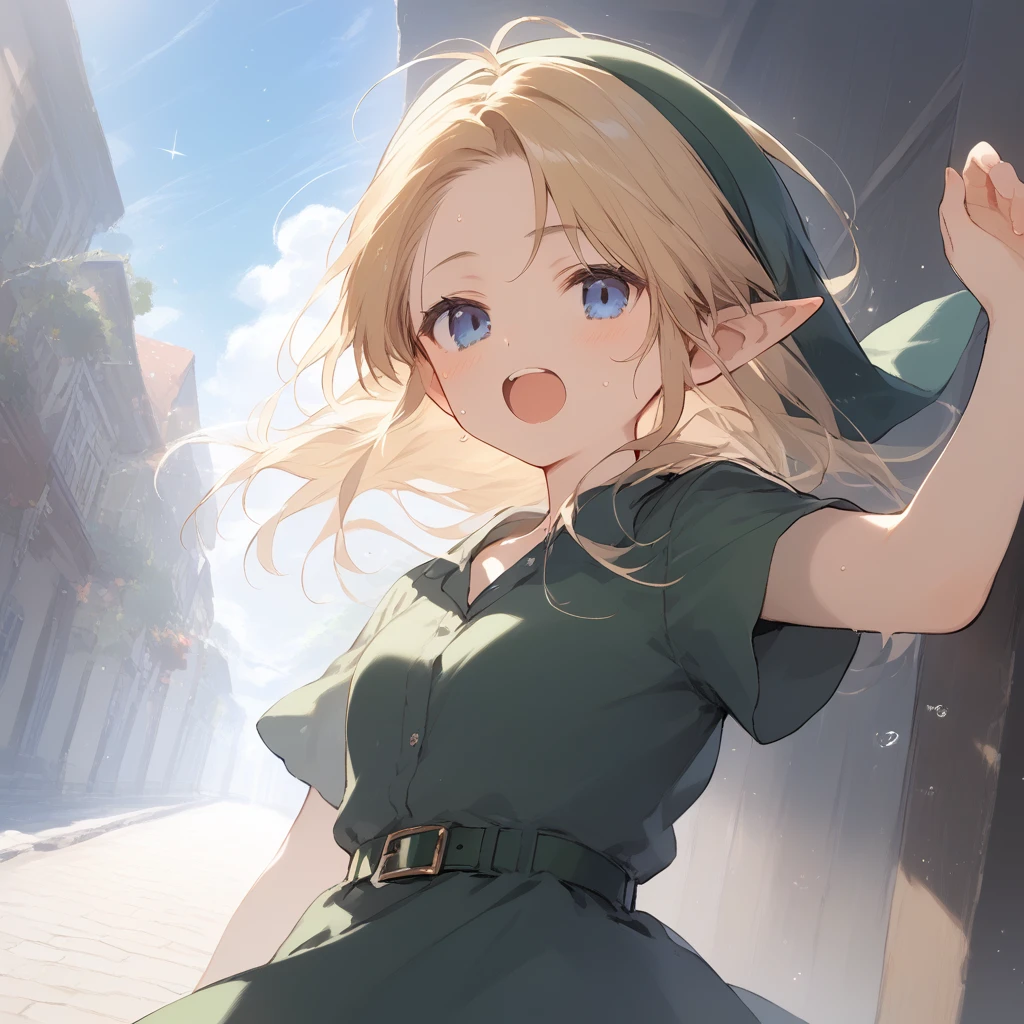 score_9, score_8_up, score_7_up, source_anime, best quality, masterpiece, official art, absurdres, highres, ultra-detailed,waifu2x,Collection: Slice of Life,break,1girl, YoungLink,-yeld, sl breasts, blonde hair, green tunic, pointy ears, hat, solo, blue eyes,green_headwear belt, (nipple:0.6), sweat, saliva, (yawn:0.5),blush, penis, twitching penis, oral sex, felatio, cum, motion lines,projectile cum, facial, bukkake, hot breath, sound effects, meadow, outdoors, wind,break,(clear line illustration:1.2), super detailed skin,very high resolution, very aesthetic, Best sexual lighting powered by famous artist, 8k,cute picture,beauty illustration,photoshop_(medium),,(Detailed Lighting),best anime 8k konachan wallpaper, pixiv contest winner,
