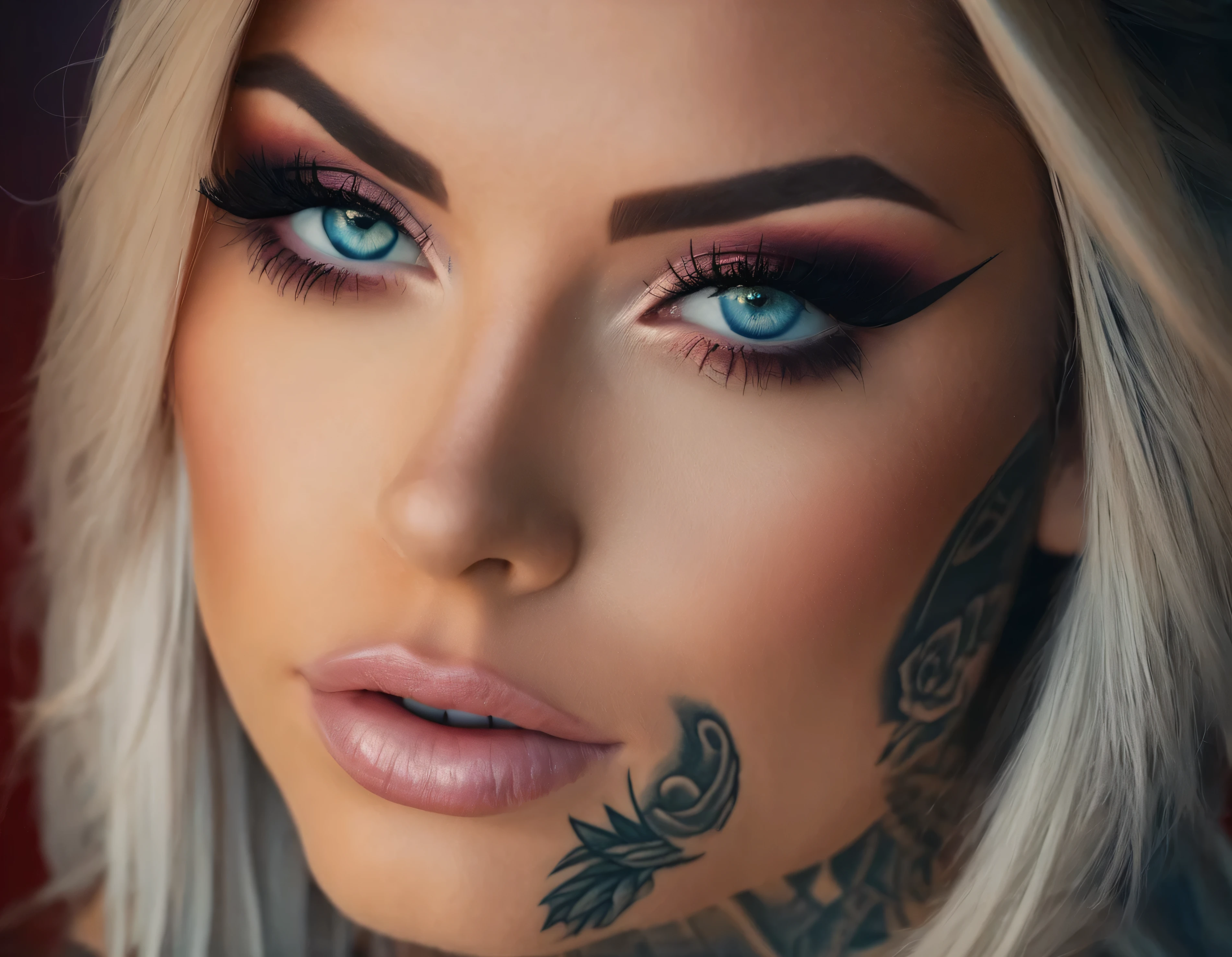 Laurence bedard, beautiful face, perfect face, deliberate, masterpiece, best quality, highest quality, cinematic lighting, very beautiful, ultra realistic, tattoos, tattooed, beautiful