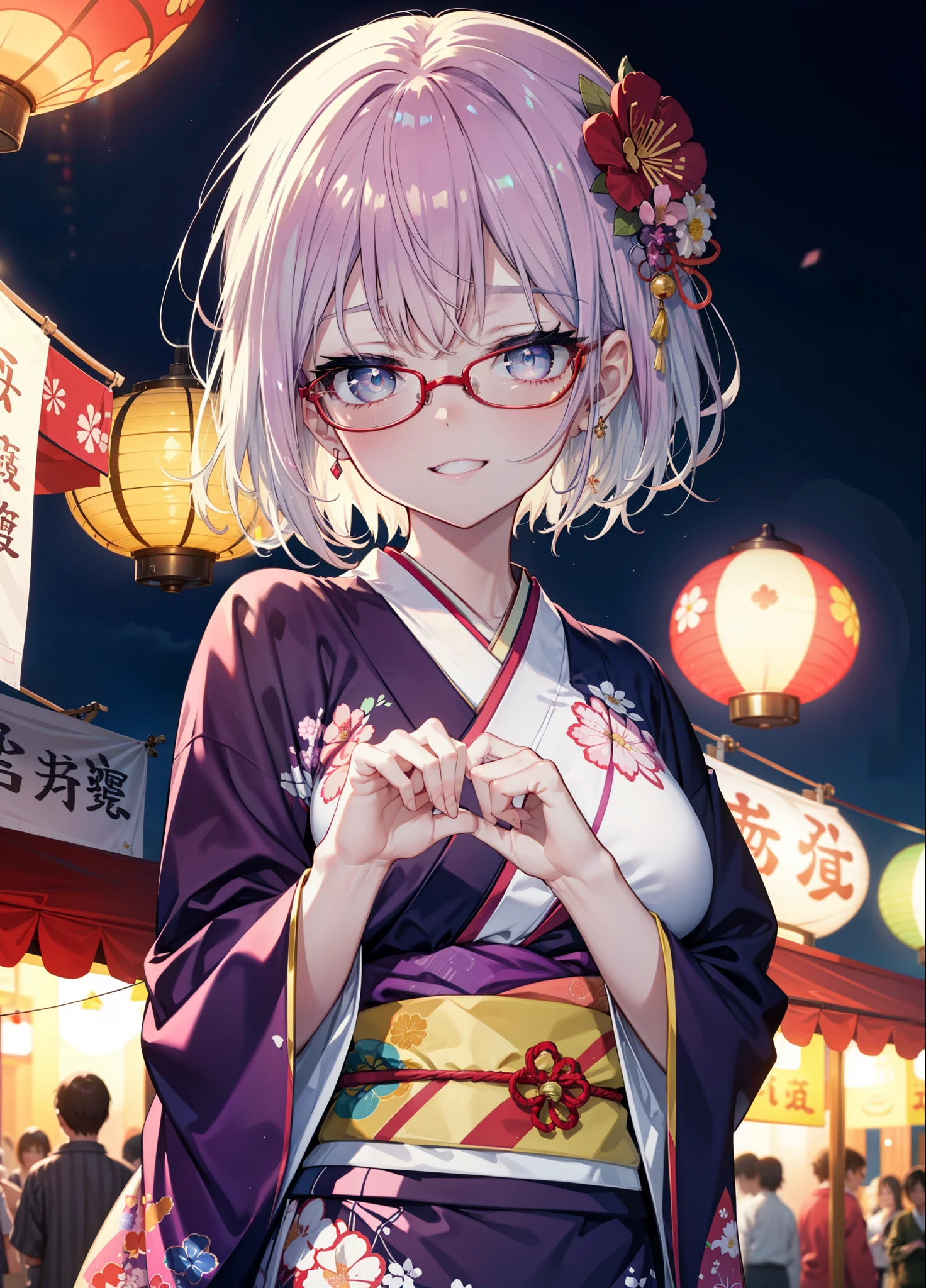 (masterpiece, Highest quality:1.4), Beautiful Face, 8k, 85mm, Absurd, (Floral Yukata:1.4), Face close-up, violet, Gardenia, Delicate girl, alone, night, View your viewers, Upper Body, Film Grain, chromatic aberration, Sharp focus, Face Light, Professional Lighting, Sophisticated, (smile:0.4), (Simple Background, Bokeh Background:1.2), detailed aspects,(((Show one breast:1.37))),((Very young and immature & Very few & Very flat chest:1.2),(Pink fashion glasses,1),(Showing anus from behind:1.2),,(((spread pussy:1.2))),((ass pov:1.3)),