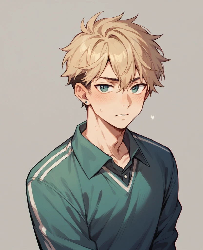 Boy Wearing a high school boy's uniform。 Wearing a blazer, mashed hair, handsome, classroom