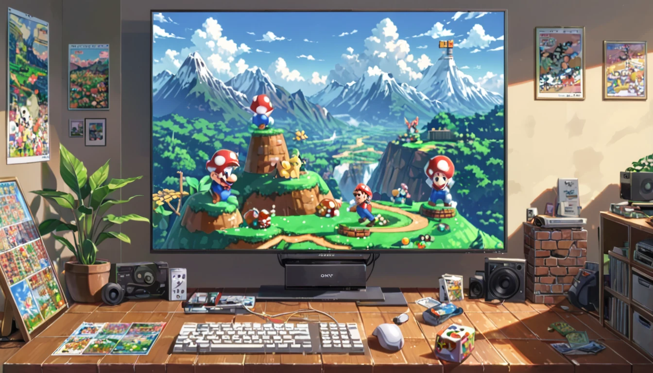 ((Anime: 1.4, Illustration)), (Masterpiece, Top Quality, Best Quality), (Ultra-Detailed, Absolutely Resolution), ((16k, HIGH RES)) (Super Mario World), ( Anime: 1.4, Illustration)), (Masterpiece, Top Quality, Best Quality), (Ultra-Detailed, Absolutely Resolution). Ak {Lofi Art, Style of Laurie Greasley, Style of Makoto Shinkai, Anime Aesthetic}, BREAK {(Produces IMAGES WITH ITH INFORMATION THAN 40 Million Pixels with Cinematic-Like Detailed Textures S Hot on a Sony slur).}