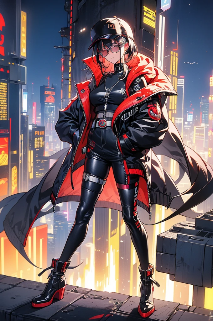 Highest quality, masterpiece, Ultra-high resolution,A man and a woman standing on top of a building overlooking the city at night，Neon Town, cyber punk vibe, cyber punk art style, cyber punk vibes, digital cyber punk - anime art, cyber punk themed art, cyber punk anime art, digital cyber punk anime art, in cyber punk style, cyber punk artstyle, has cyber punk style, anime cyber punk art, in cyber punk city, cyber punk art, cyber punk))), cyber punk style, style of cyber punk