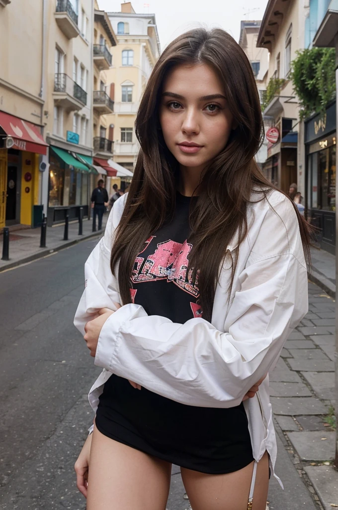 brunette in the street, Instagram Model, angelina stroganova, Elena Belova, Victoria Gavrilenko, with long hair, habits chics, tinder profile photo, photo de vacance,
