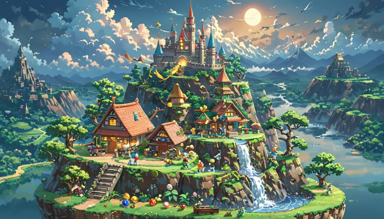 ((Anime: 1.4, Illustration)), (Masterpiece, Top Quality, Best Quality), (Ultra-Detailed, Absolutely Resolution), ((16k, HIGH RES)) (inspired by Nintendo. The scene should feature iconic elements like a vibrant, whimsical landscape with Mario, Link, and Pikachu. Include elements like the Super Mario castle, Hyrule's Triforce, and Poké Balls. The background should be colorful and playful, capturing the essence of classic Nintendo games. Use bright colors and dynamic poses to bring the characters to life in a joyful, adventurous setting.), ( Anime: 1.4, Illustration)), (Masterpiece, Top Quality, Best Quality), (Ultra-Detailed, Absolutely Resolution). Ak {Lofi Art, Style of Laurie Greasley, Style of Makoto Shinkai, Anime Aesthetic}, BREAK {(Produces IMAGES WITH ITH INFORMATION THAN 40 Million Pixels with Cinematic-Like Detailed Textures S Hot on a Sony slur).}