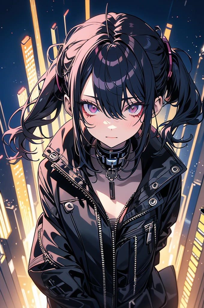 Highest quality, masterpiece, Ultra-high resolution,A man and a woman standing on top of a building overlooking the city at night,Neon Town, cyber punk vibe, cyber punk art style, cyber punk vibes, digital cyber punk - anime art, cyber punk themed art, cyber punk anime art, digital cyber punk anime art, in cyber punk style, cyber punk artstyle, has cyber punk style, anime cyber punk art, in cyber punk city, cyber punk art, cyber punk))), cyber punk style, style of cyber punk