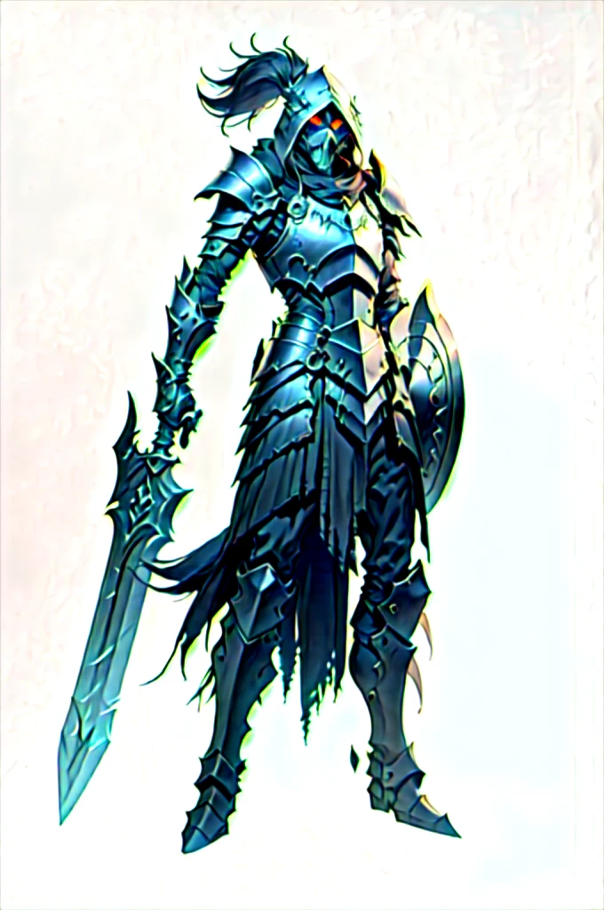 a man in armor holding a sword and a shield, pale black armor, berserk skullknight black armor, dark soul armor concept, dark souls knight, the dark souls knight, gothic knight, concept art of a warrior, dark souls concept art, undead knight, artorias, a human male paladin, dark souls character, evil knight, in monster hunter armor