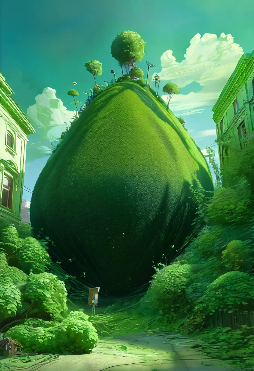 green, everything is green, 8k, hyper detailed, Alejandro Burdisio, victor nizoutsev