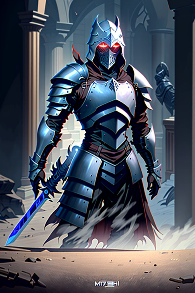 a man in armor holding a sword and a shield, pale black armor, berserk knight black armor, black soul armor concept, knight of dark souls, knight of dark souls, gothic knight, concept art of a warrior, Dark Souls concept art, undead knight , artorias, a human paladin, dark souls character, evil knight, in monster hunter armor, with Robert Pattinson&#39;s face wearing antique knight armor, similar to Marvel&#39;s Black Knight, very strong, Marvel Hero style, 8K, better quality and full body in the image, on battlefield.