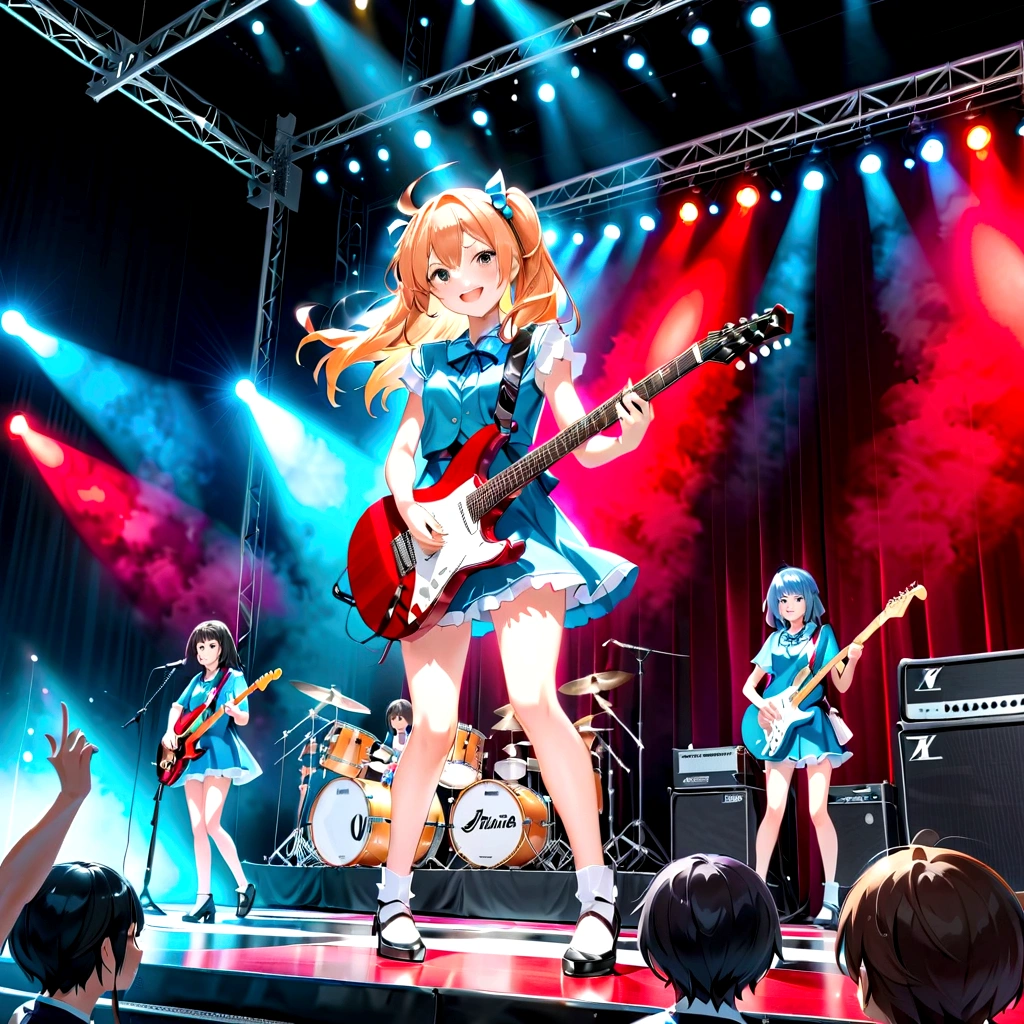 Kyoto Animation、6 strings、There are six pegs、smile、high school girl、Electric guitar、Flying V、Big Stage、