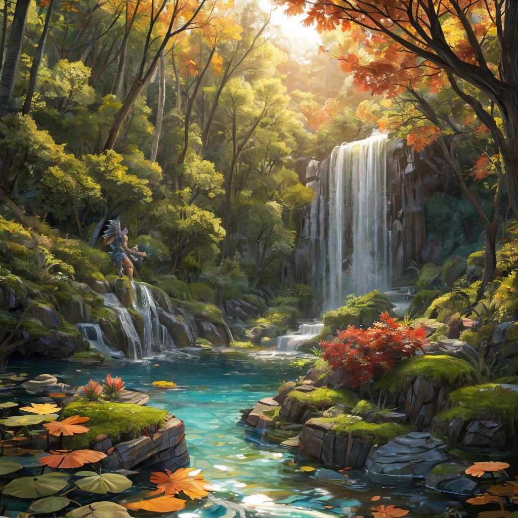 HD, World of Warcraft,tract,A beautiful and detailed portrait of a large male wild scaly cat,Quadrupeds, dragon, Hiroshi,Solitary, template, big Body, sexy Body, shrink Body, Brown_Anti-shading,goddess, Looking at the audience, minus, Ross Chen,Ruan Jia, Popular on ArtStation, Foxworth, light, Body, Tempting, full Body, Looking at the audience, ambient soft lighting, 4K, outdoor, nature, forest, Trees, Grass, plant, Flowers, river, Caustic lines, Water Flow, ripple, (Fall:1.2), pond, jungle, Lush leaves, (((side view,layout,Third person perspective,lower))),NSFW,Petrochemical,全身Petrochemical,statue,石头statue,moss,crack