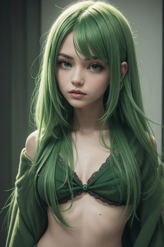 green with a green ball of green hair clipping