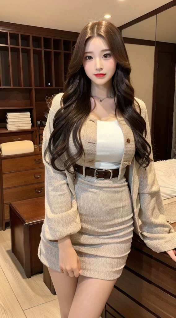 Highest quality　Beautiful girl　Big Tits　Japanese　Hostess　hostess　dress　Clothes with large chests　mini skirt　Luxuriously decorated interior　Western-style room　Revealing clothing　Long Hair　Curly Hair　Maximize your exposure　Confident face　