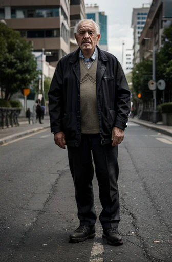 A mentally unstable old man,full body