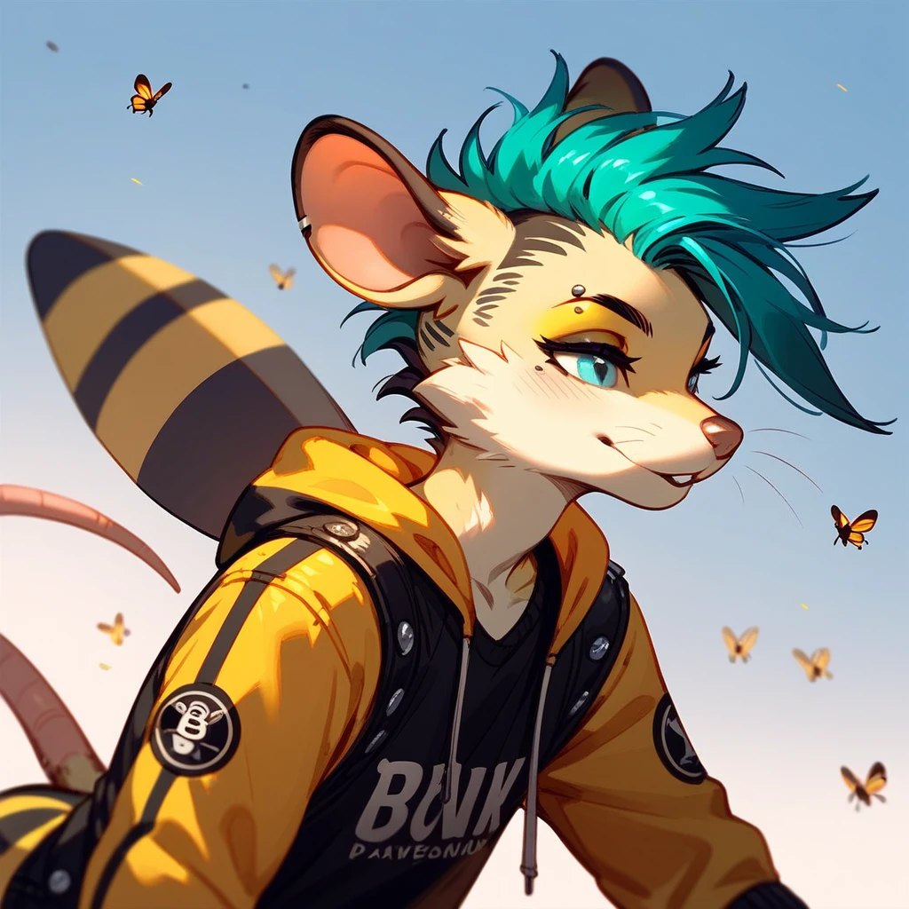 animal punk, bee mouse hybrid, furry (score_9,score_8_up,score_7_up,score_6_up,score_5_up,score_4_up)
