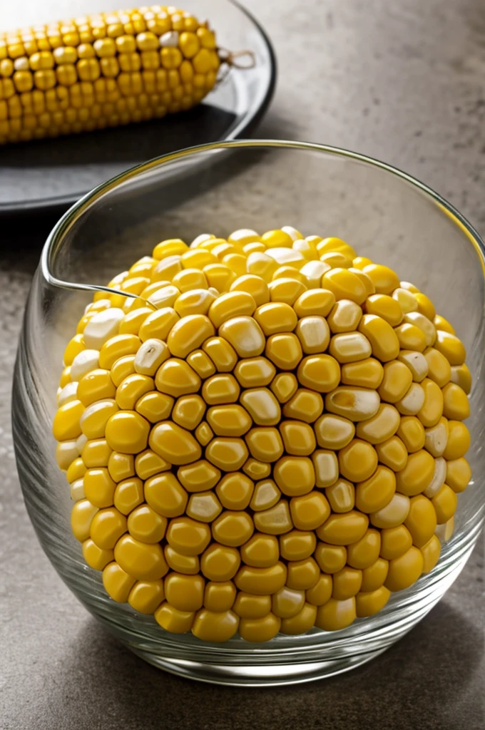 Prepared corn in glass