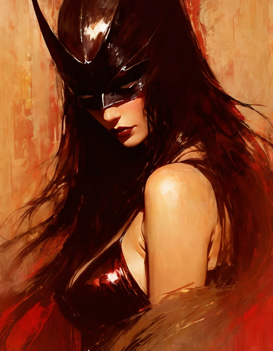 The sexy and dark art of seduction (art inspired in Bill Sienkiewicz). oil painting)