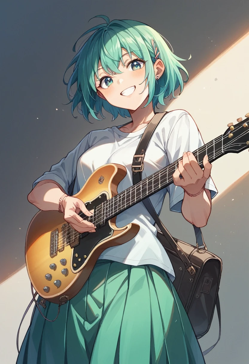 Kyoto Animation、6 strings、There are six pegs、smile、high school girl、Electric guitar、Fender Stratocaster、Big Stage、