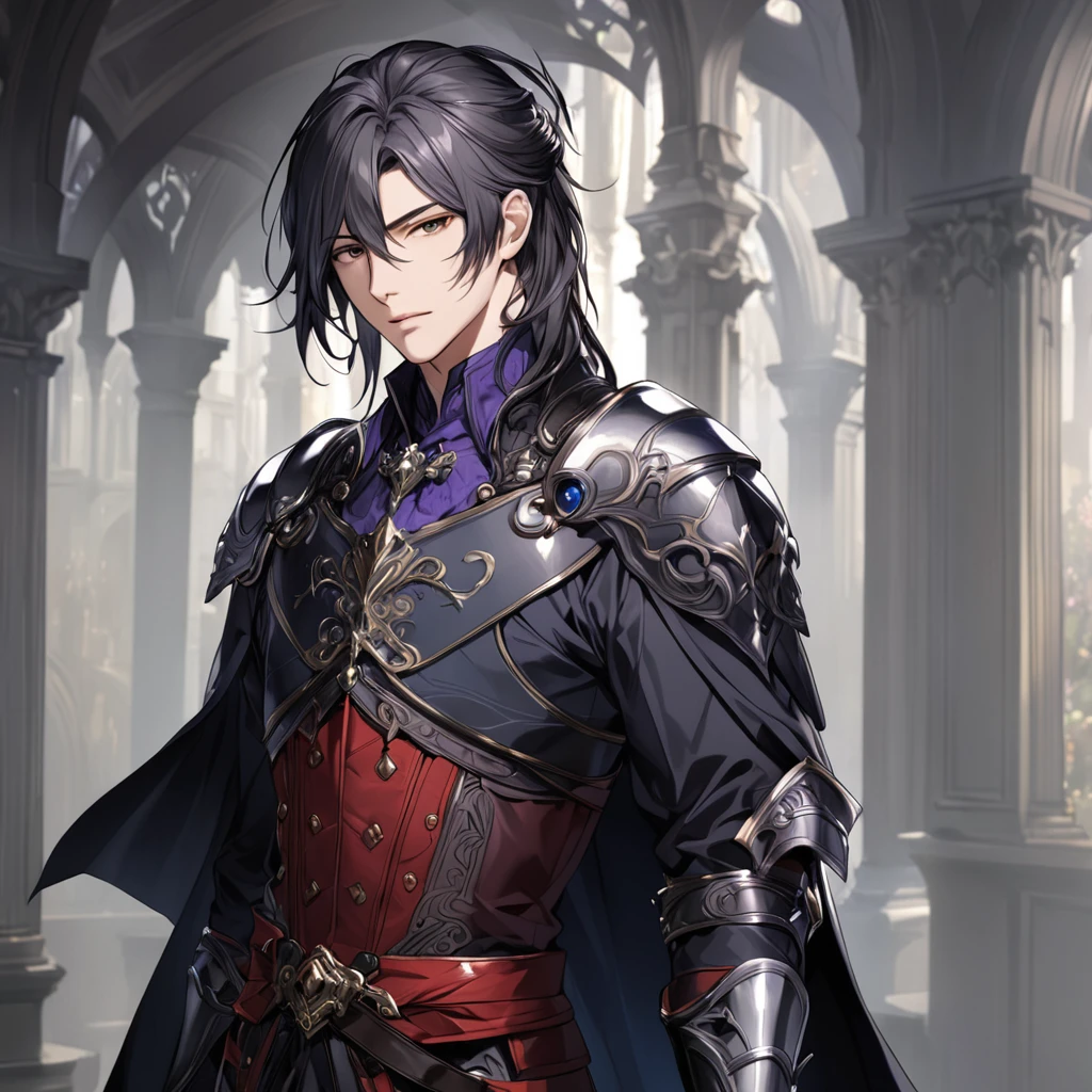 masterpiece, best quality, 1man, adult, male focus, solo looking at viewer, Fantasy aesthetics, Highly detailed, shadowverse style