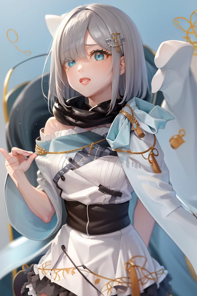 Vspo!Sumire Haname Sex Cowgirl Creampie Crying Small breasts Silver short hair Light blue inner Height 154cm Usually calm but high-spirited and innocent VTuber Naked Eyes are light blue