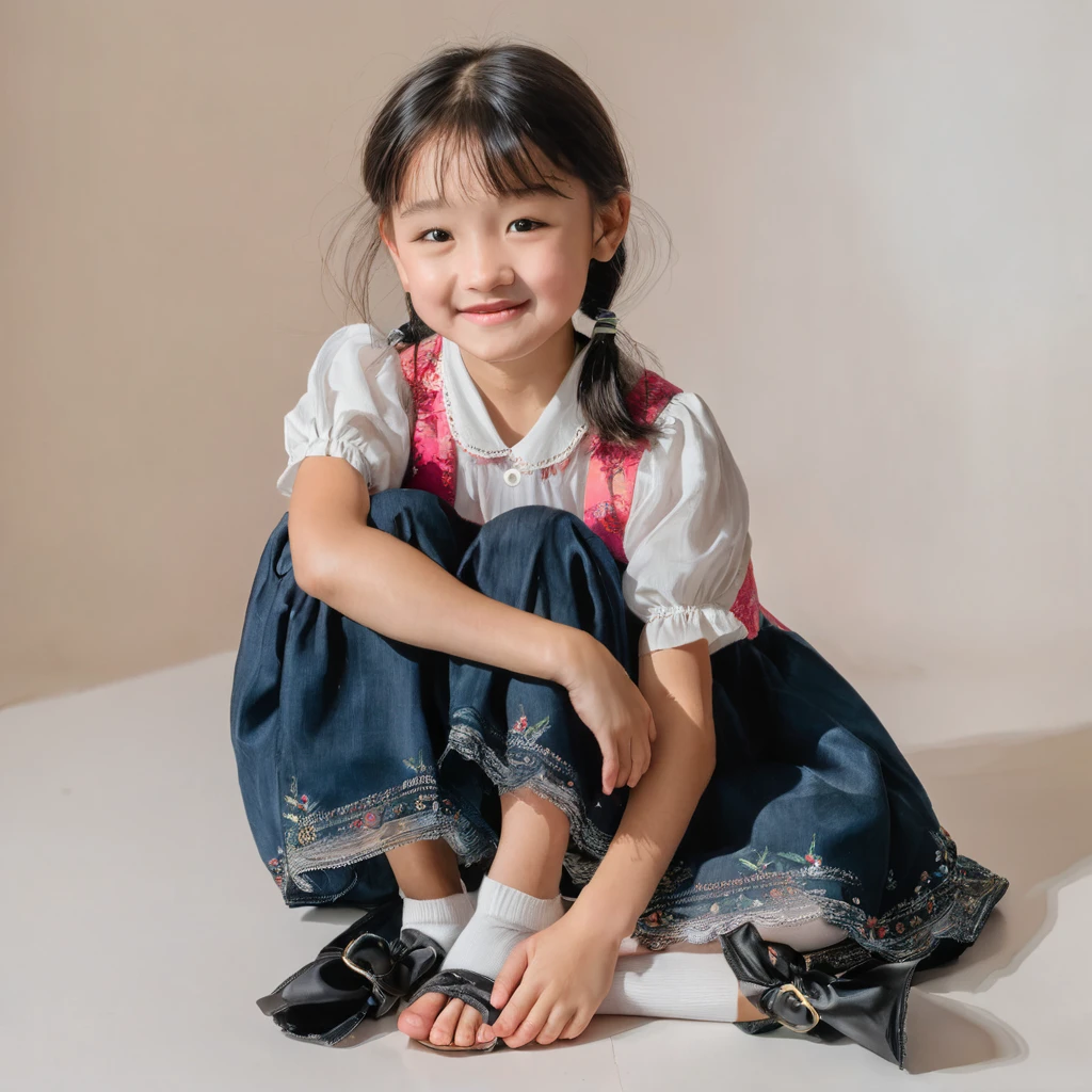 Girl holding her knees