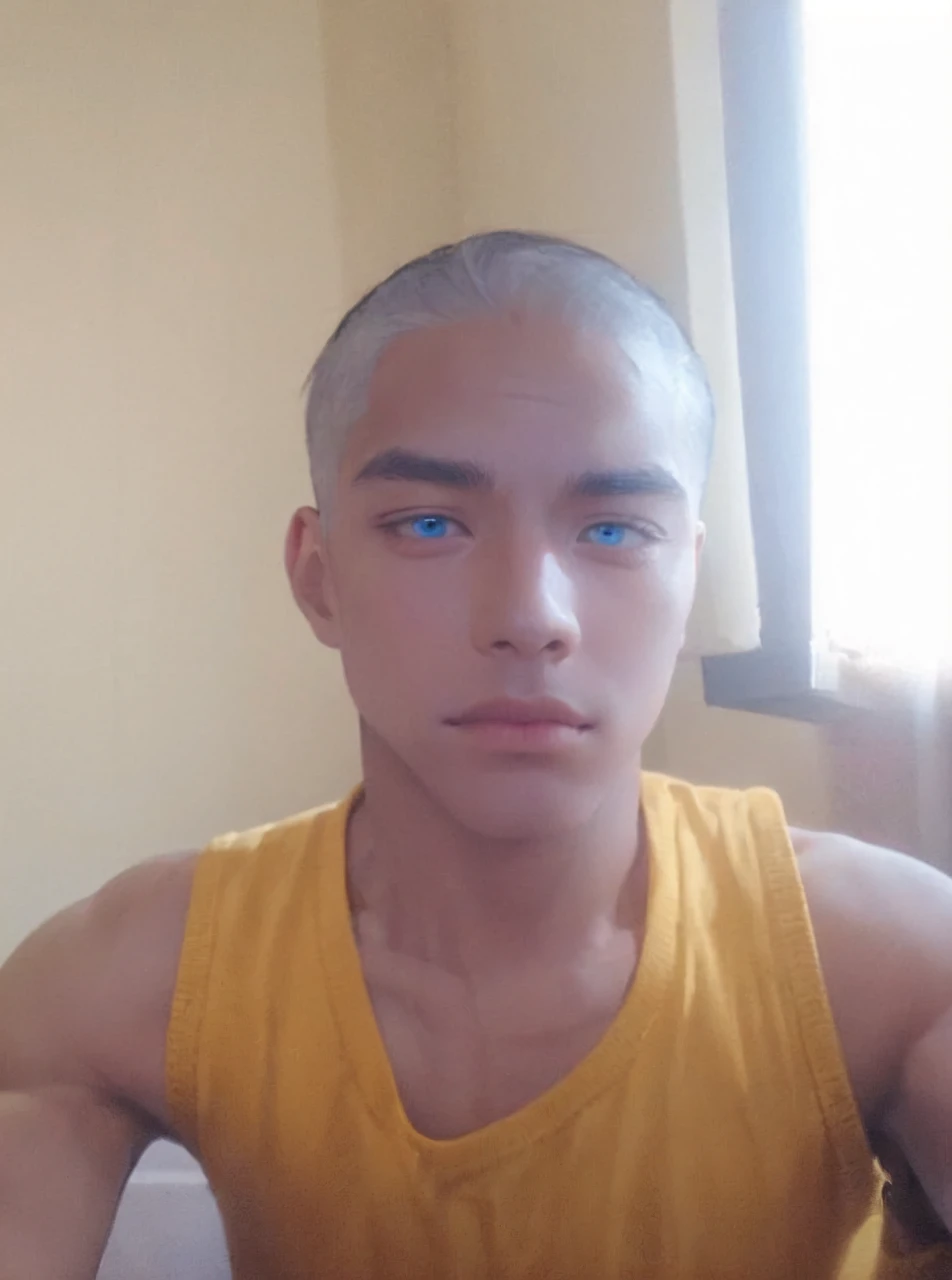 Incrs404,english text,Written On Clothes,1male,portrait,satoru gojo,white hair,short hair,hair between eyes,blue eyes,colored eyelashses,(thumbs_up:1.4),(cowboy_shot:1.3),