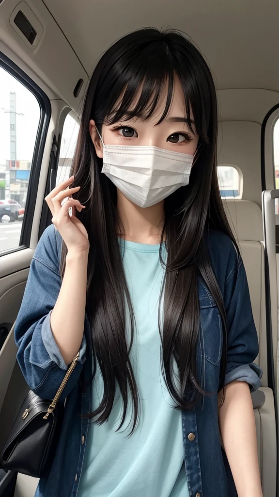 A young woman wearing a mask that completely covers her mouth、For kids on their way home from school 「I、beautiful?」he asks.。「beautiful」I replied,、「…Even with this…?」He removes his mask as he says this.。Then, his mouth was wide open all the way to his ears.、something like[「beautifulじゃない」I replied,包丁や鋏で斬り殺される