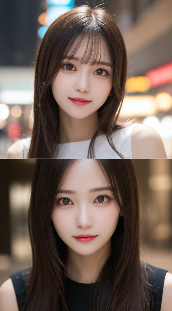 Tabletop, Highest quality, shape, Very detailed, finely, High resolution, 8k wallpaper, 完璧なダイナミックな構shape, Beautiful and exquisite,ランダムなcute髪,,Natural color lip, 20-year-old girl、cute、Looking into the camera,Always blur the background,Perfect and beautiful face,Slim face and figure,Big eyes、Putting on gal makeup,Small face,Shooting from below、smile,Blurred Background,Elegant feminine face、Cyberpunk Fashion、smile、Change pose randomly、Randomly change the shooting angle and position、Flower Field、Cyberpunk Fashion,Normal anatomy