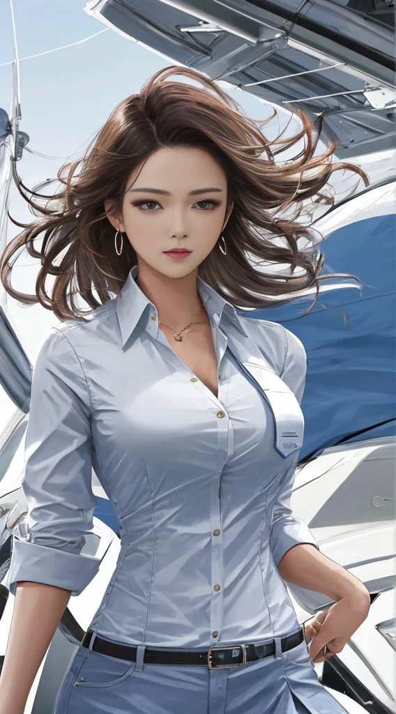 Ultra high quality, 8K, slim figure, well-proportioned body, do not leak fingers, sexy expression, urban professional woman, professional wear, white and tender skin, office, sunny, pure wind, bust, close-up, different movements