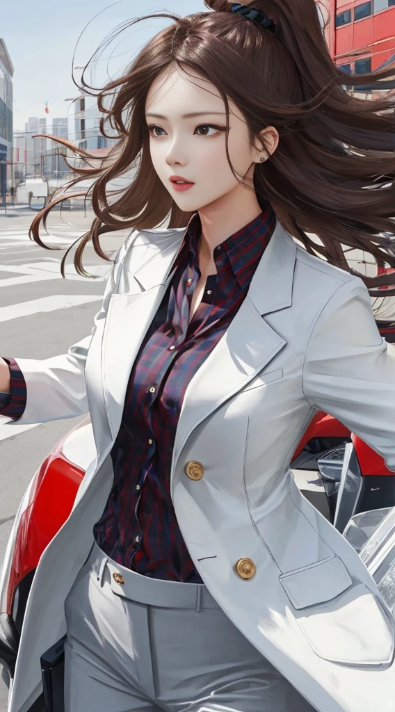 Ultra high quality, 8K, slim figure, well-proportioned body, do not leak fingers, sexy expression, urban professional woman, professional wear, white and tender skin, office, sunny, pure wind, bust, close-up, different movements