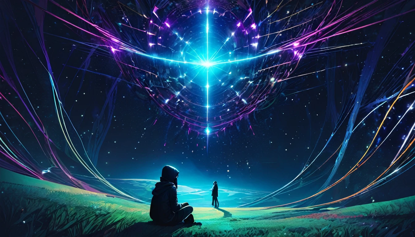 Cyber World Kindness Loneliness Back from the dead Glowing stars psychedelic dark