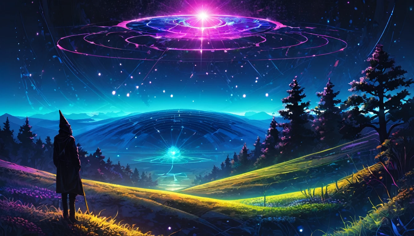 Cyber World Kindness Loneliness Back from the dead Glowing stars psychedelic dark