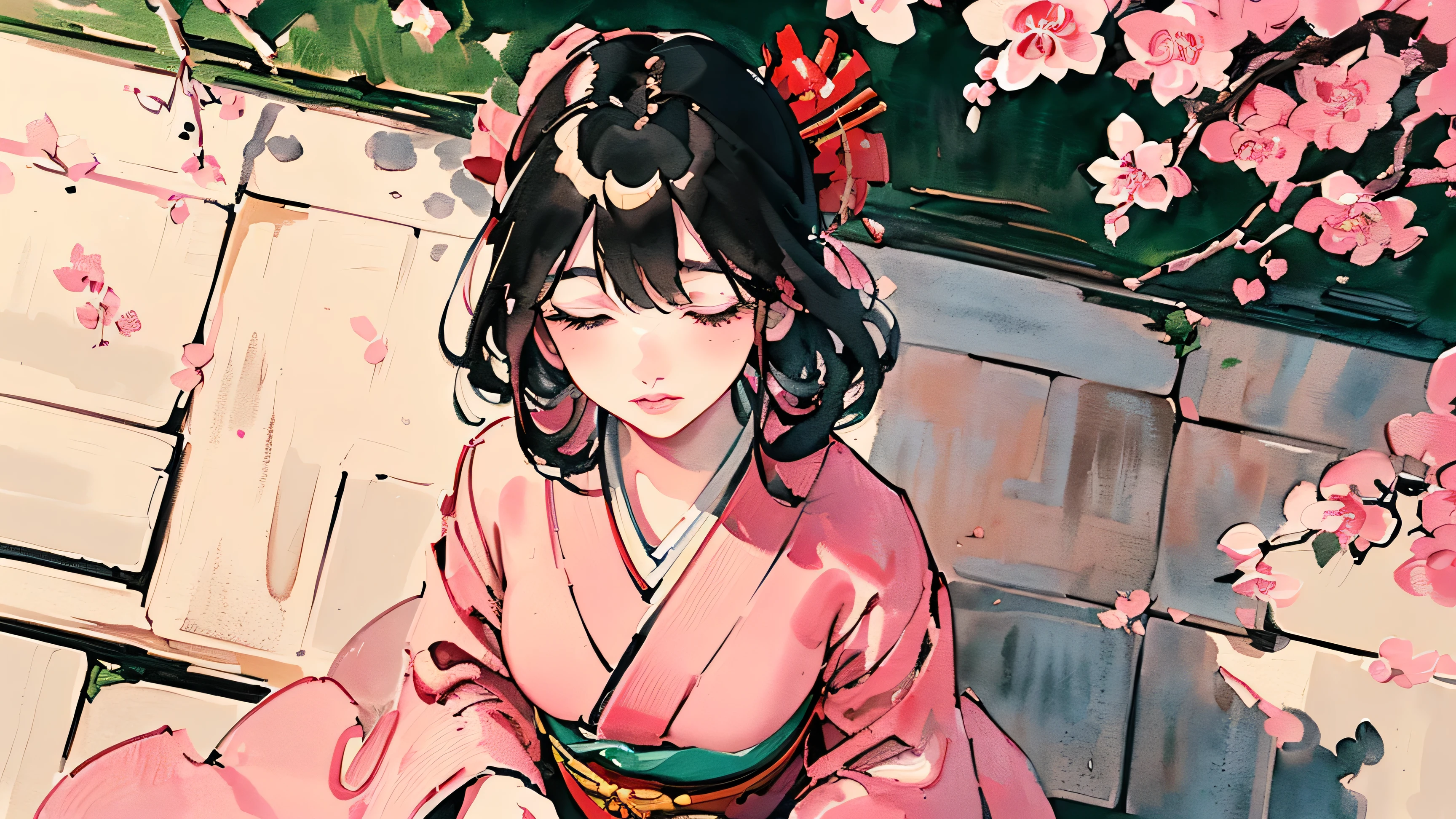 (((oiran))),(((oiran))),(((oiran))),(((oiran))),(((Prostitute))), (((Prostitute))), (((Prostitute))), (((Prostitute))), (((Prostitute))), (((Japanese painting))),(((Japanese painting))),(((Japanese painting))),(((Japanese painting))),(((Japanese painting))), (((Gentle expression))),(((Gentle expression))),(((Gentle expression))),(((Gentle expression))),(((Gentle expression))),(((Gentle expression))),(((Gentle expression))), (((On the ground))),(((On the ground))),(((On the ground))),(((On the ground))),(((On the ground))),(((On the ground))),(((On the ground))),(((On the ground))),(((On the ground))),(((On the ground))),(((On the ground))),(((On the ground))),(((On the ground))),(((On the ground))), (((Looking Down from Above:1.8))), ((((closed eyes )))),(((watching a Sakura))),Flashy kimono,hair ornaments, Scenery of Kyoto,(((low saturation))),(((low saturation))),(((low saturation))),(((low saturation))),(((low saturation))),(((low saturation))),(((low saturation))),(((night))),(((night))),(((night))),(((night))),(((night))),(((night))),(((night))),(((night))),(((night))),(((night))),(((night))),(((night))),(((night))),(((night))),(((night))),(((night))),(((night))),(((night))),(((night))),(((night))),(((night))),(((night))),(Lips are red:1.5)、 20-year-old, (((Ink Painting))),(((Ink Painting))),(((Ink Painting))),(((Ink Painting))),(((Ink Painting))),(((Ink Painting))),(((Ink Painting))), masterpiece, Highest quality, Very delicate and beautiful girl,Very delicate and beautiful, world masterpiece theater, Super detailed, Very detailedな, Highest quality,(((Pink kimono)))。(((Pink kimono)))。(((Pink kimono)))。(((Pink kimono)))。(((Pink kimono)))。(((Pink kimono)))。(((Pink kimono)))。(((Pink kimono)))。(((Pink kimono)))。 (((Black Hair))), (((Black Hair))), (((Black Hair))), (((Cherry tree))), (((Cherry tree))), (((Cherry tree))), (((Cherry tree))), (((Upper Body))), (((Upper Body))), (((Upper Body))), (((Upper Body))), (((Upper Body))), (((Upper Body))), High resolution, Very detailed,5 girls, Highest quality,  masterpiece, Highest quality, Accuracy, A woman in her twenties from the late Edo period.。(((赤いFlashy kimono)))。 。In the style of old Japanese painting, which has low saturation、The women look like modern anime characters..、She has a bit of Kabuki makeup on..。Strong 2D feel。。background, A big cherry tree with lots of petals scattered、