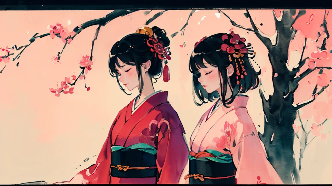 (((Oiran))),(((Oiran))),(((Oiran))),(((Oiran))),(((Prostitute))), (((Prostitute))), (((Prostitute))), (((Prostitute))), (((Prostitute))), (((Japanese painting))),(((Japanese painting))),(((Japanese painting))),(((Japanese painting))),(((Japanese painting))), (((Gentle expression))),(((Gentle expression))),(((Gentle expression))),(((Gentle expression))),(((Gentle expression))),(((Gentle expression))),(((Gentle expression))), (((On the ground))),(((On the ground))),(((On the ground))),(((On the ground))),(((On the ground))),(((On the ground))),(((On the ground))),(((On the ground))),(((On the ground))),(((On the ground))),(((On the ground))),(((On the ground))),(((On the ground))),(((On the ground))), ((((closed eyes )))),Flashy kimono,hair ornaments, Scenery of Kyoto,(((low saturation))),(((low saturation))),(((low saturation))),(((low saturation))),(((low saturation))),(((low saturation))),(((low saturation))),(((night))),(((night))),(((night))),(((night))),(((night))),(((night))),(((night))),(((night))),(((night))),(((night))),(((night))),(((night))),(((night))),(((night))),(((night))),(((night))),(((night))),(((night))),(((night))),(((night))),(((night))),(((night))),(Lips are red:1.5)、 20-year-old, (((Ink Painting))),(((Ink Painting))),(((Ink Painting))),(((Ink Painting))),(((Ink Painting))),(((Ink Painting))),(((Ink Painting))), masterpiece, Highest quality, Very delicate and beautiful girl,Very delicate and beautiful, world masterpiece theater, Super detailed, Very detailedな, Highest quality,(((Pink kimono)))。(((Pink kimono)))。(((Pink kimono)))。(((Pink kimono)))。(((Pink kimono)))。(((Pink kimono)))。(((Pink kimono)))。(((Pink kimono)))。(((Pink kimono)))。 (((Black Hair))), (((Black Hair))), (((Black Hair))), (((Cherry tree))), (((Cherry tree))), (((Cherry tree))), (((Cherry tree))), (((Upper Body))), (((Upper Body))), (((Upper Body))), (((Upper Body))), (((Upper Body))), (((Upper Body))), High resolution, Very detailed,5 girls, Highest quality, masterpiece, Highest quality, Accuracy, A woman in her twenties from the late Edo period.。(((赤いFlashy kimono)))。 。彩度の低い古いJapanese paintingのスタイルでは、The women look like modern anime characters..、She has a bit of Kabuki makeup on..。Strong 2D feel。。background, たくさんの花びらが散っている大きなCherry tree、
