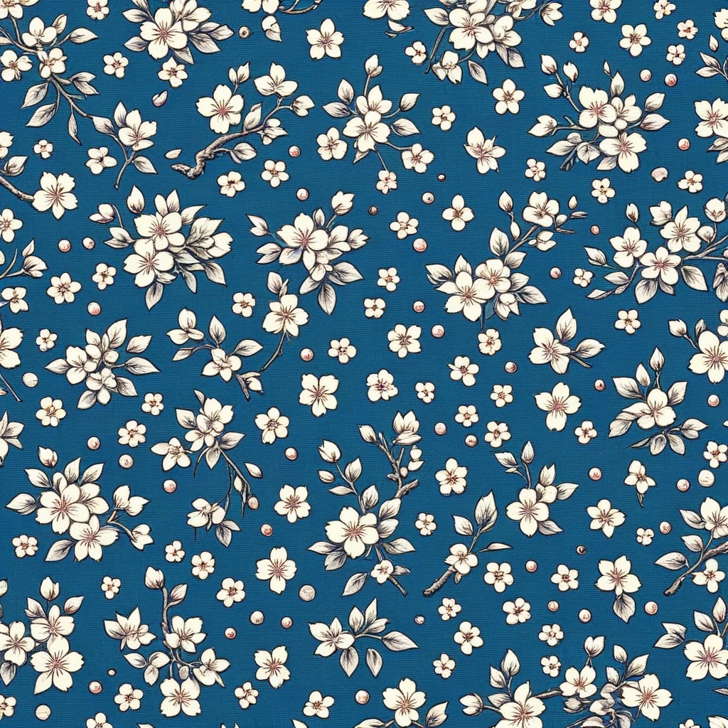 blossom, Textile, Japanese, Vintage, Hyper-Realistic, Ditsy 