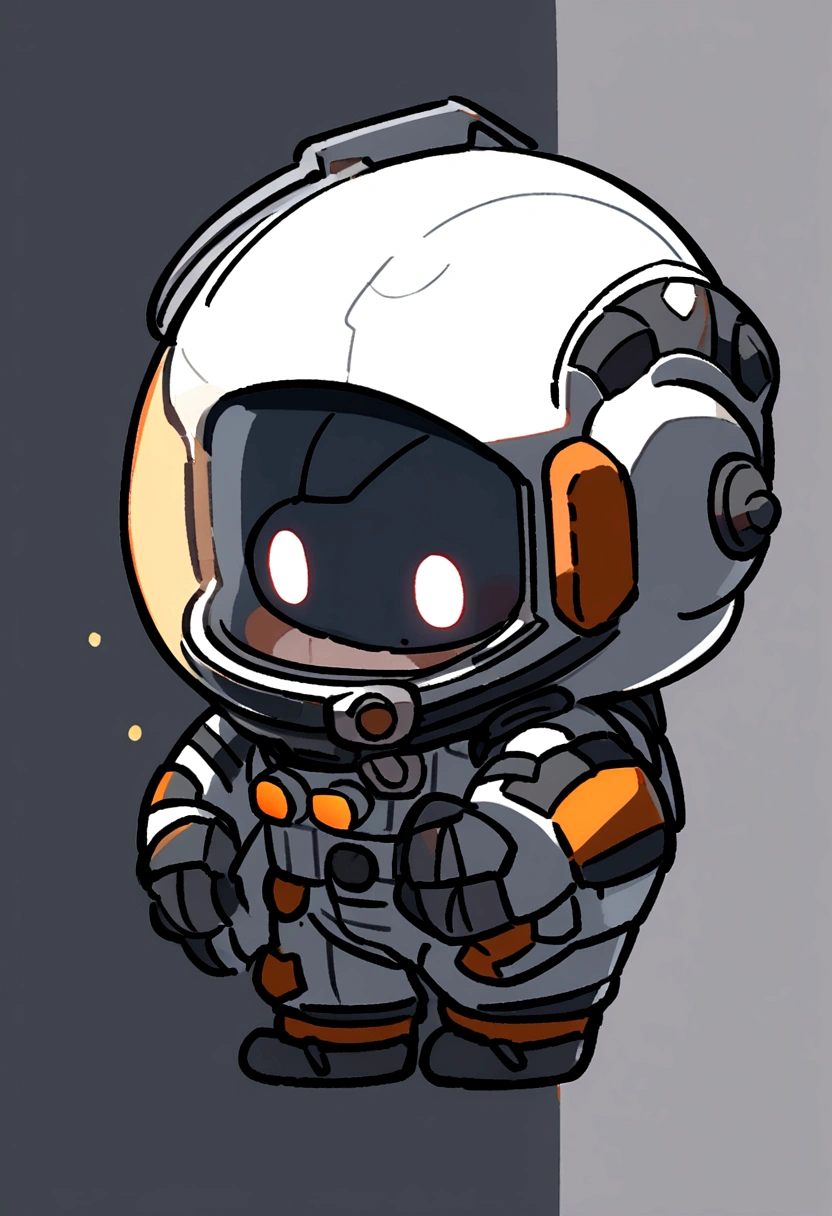 LINE Stickers　「learn」A monkey wearing a space suit、Gray background